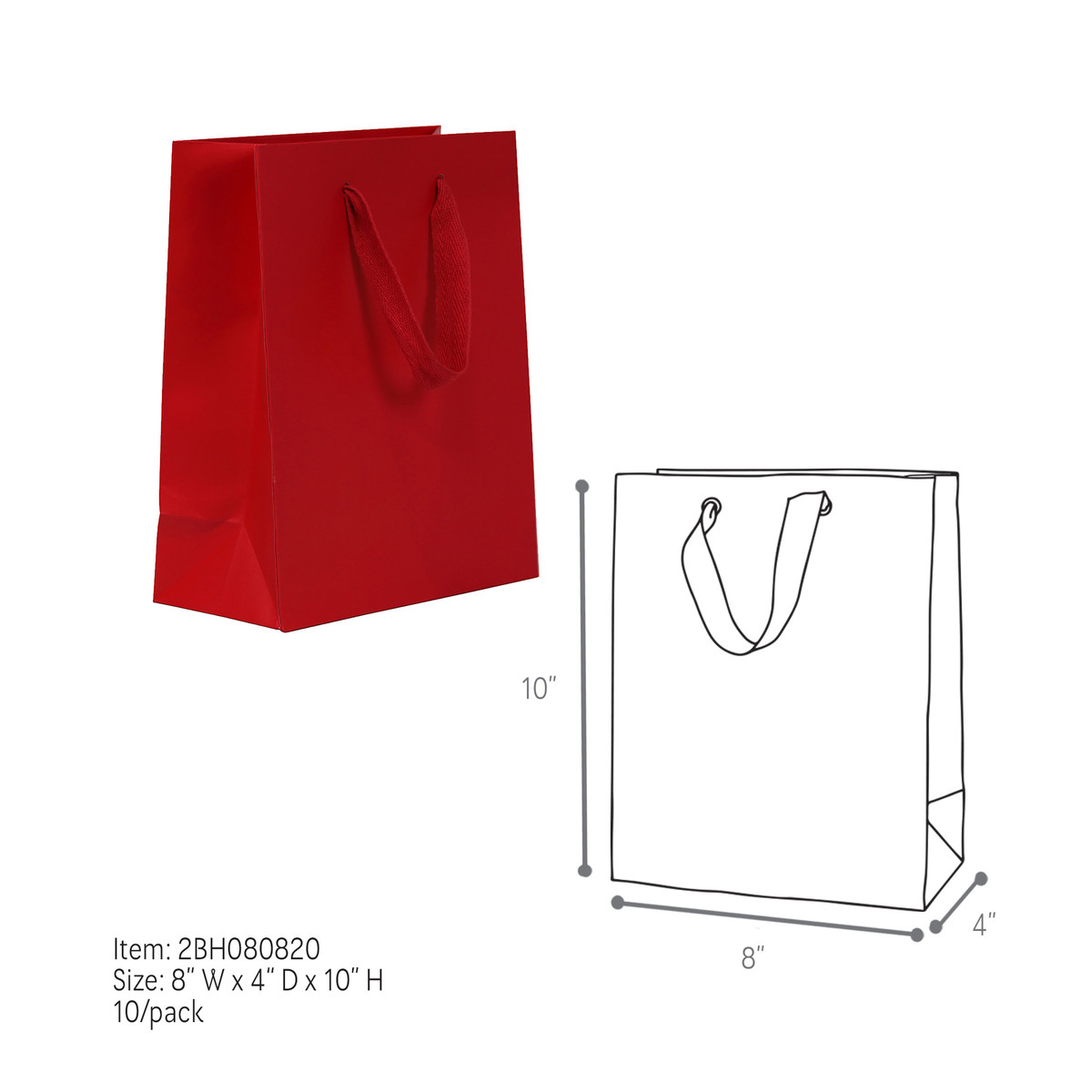 Red - 8 x 4 x 10in.