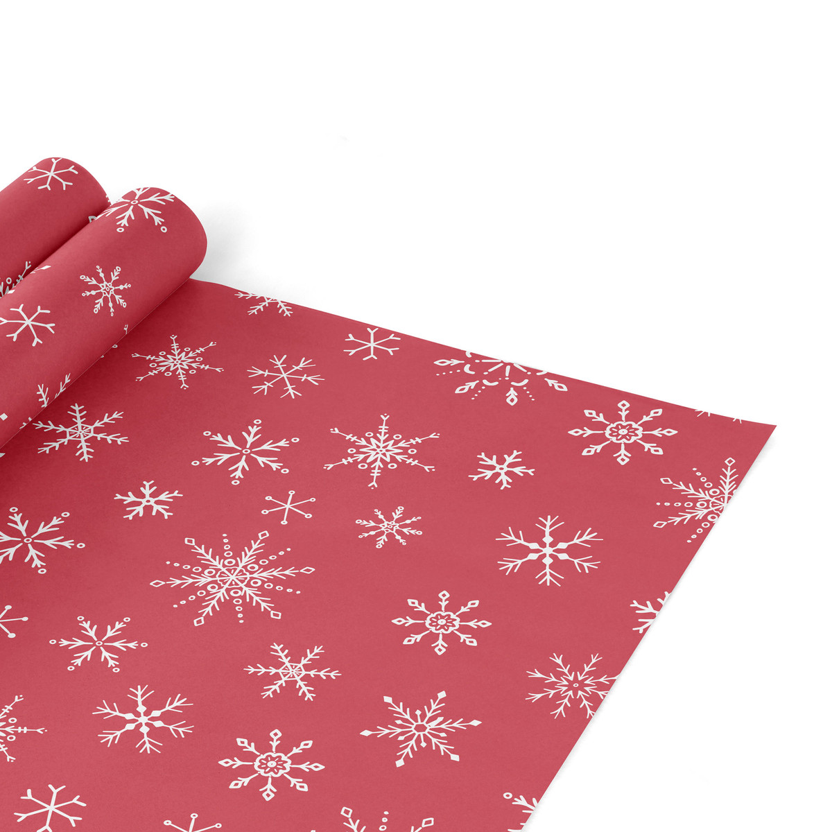 Red with White Snowflakes