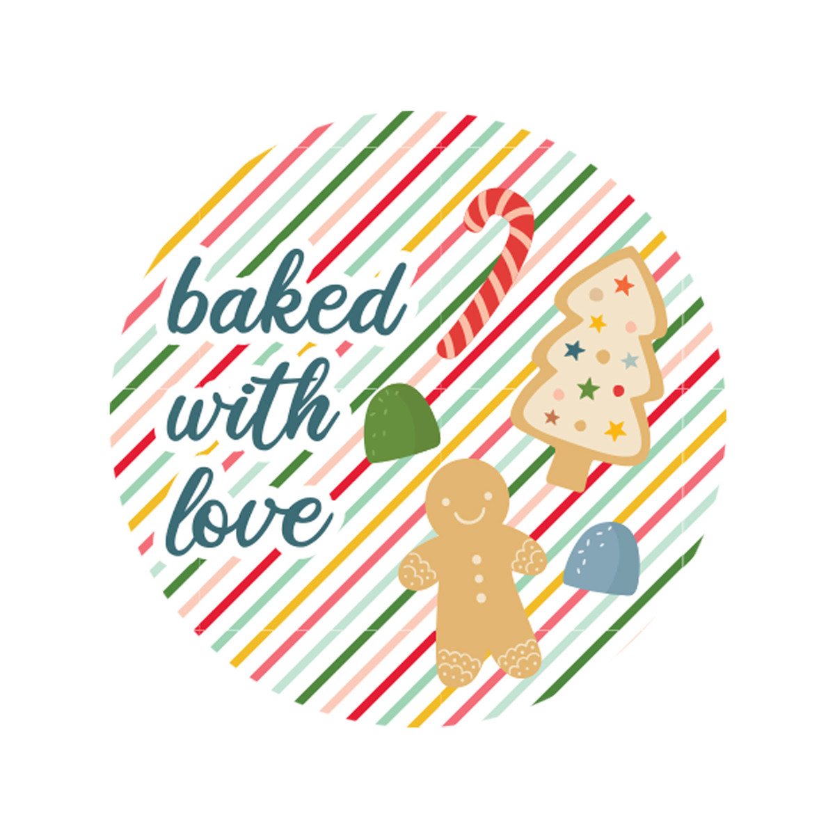 Striped Baked With Love - 1.5in.
