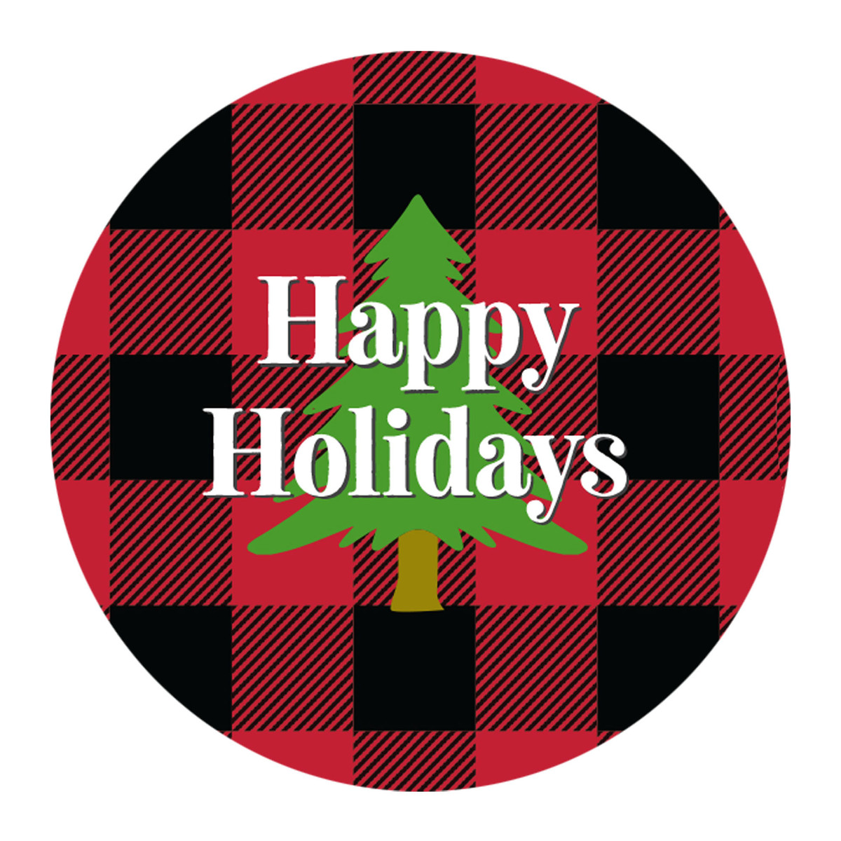 Tree Happy Holidays 1.9in - 1.9in.