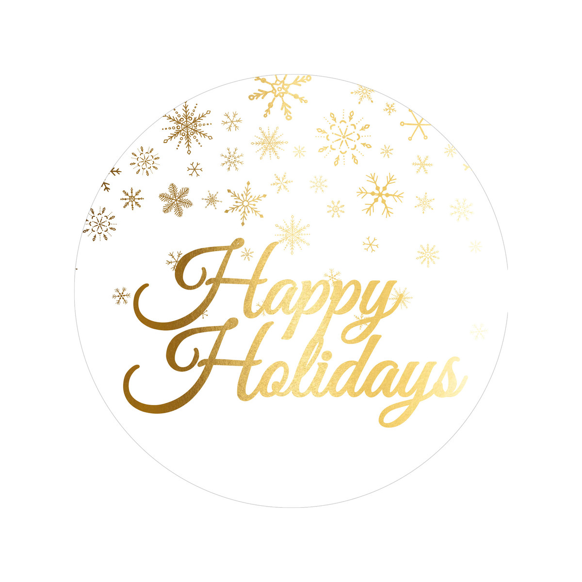 Gold Foil Happy Holidays - 1.5in - 30pk