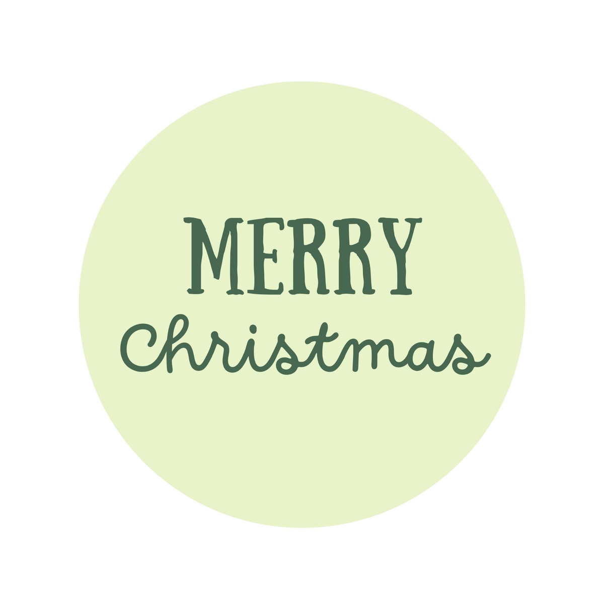 Sage Merry Christmas - 1.5in - 30pk