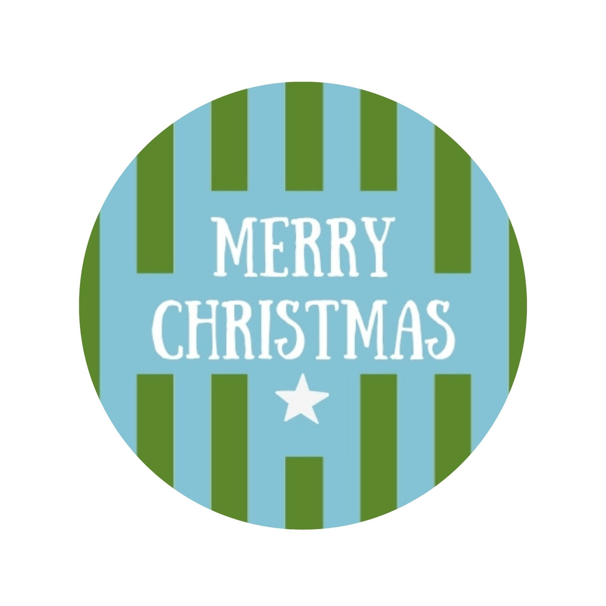 Blue & Green Merry Christmas - 1.5in - 30pk