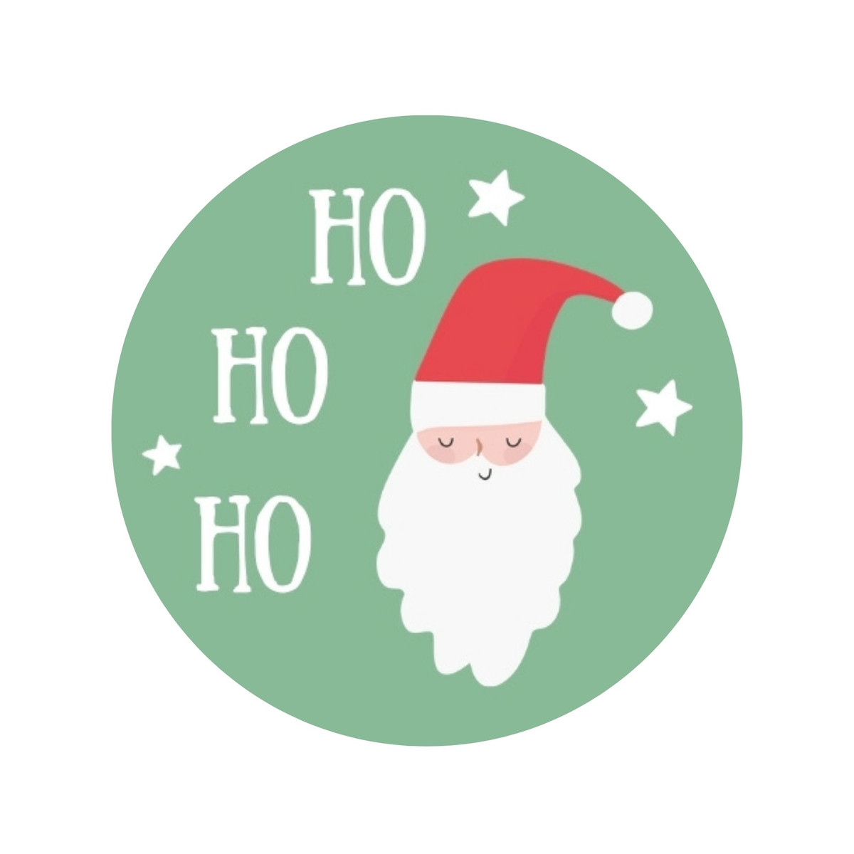 Green Ho Ho Ho Santa - 1.5in - 30pk