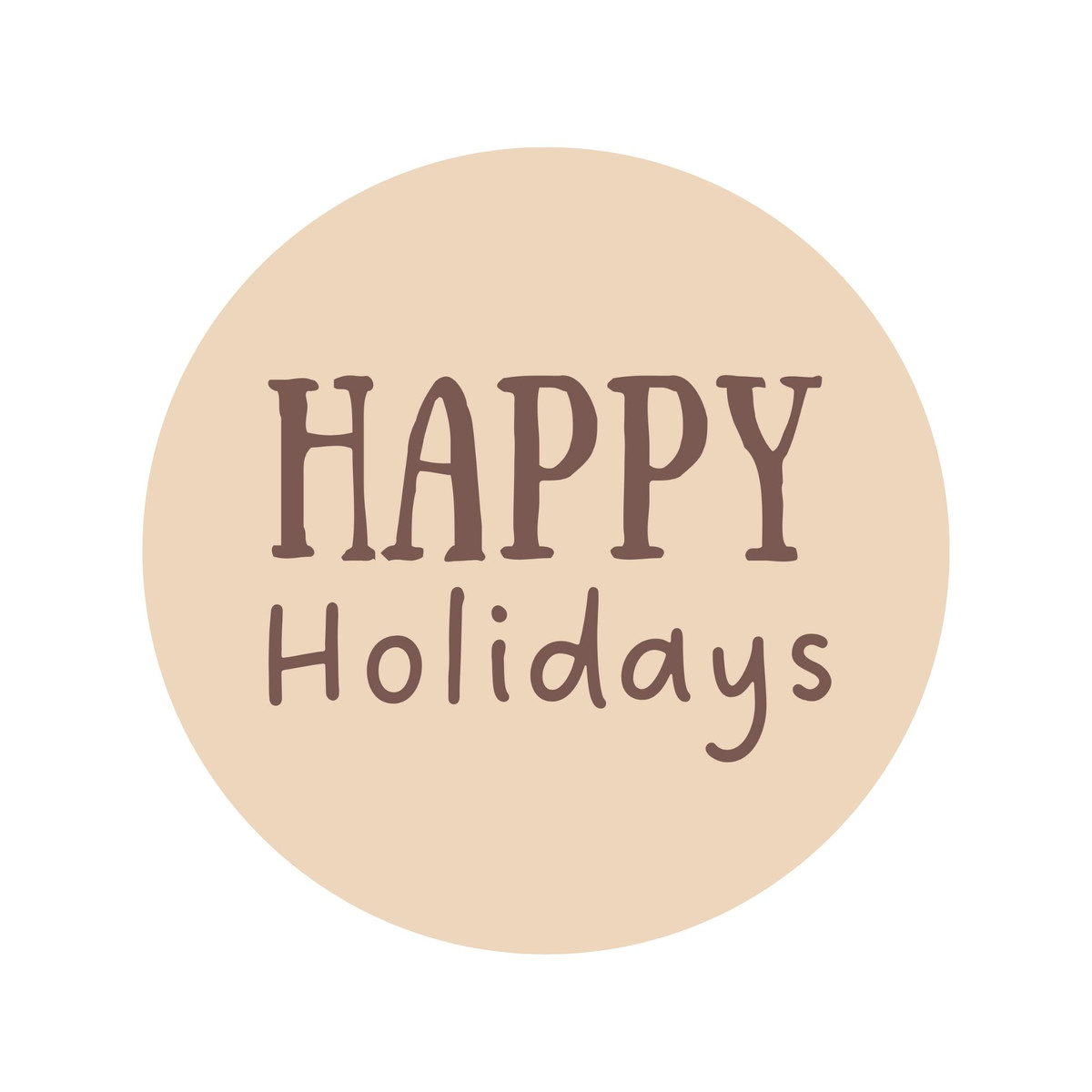 Mocha Happy Holidays - 1.5in - 30pk
