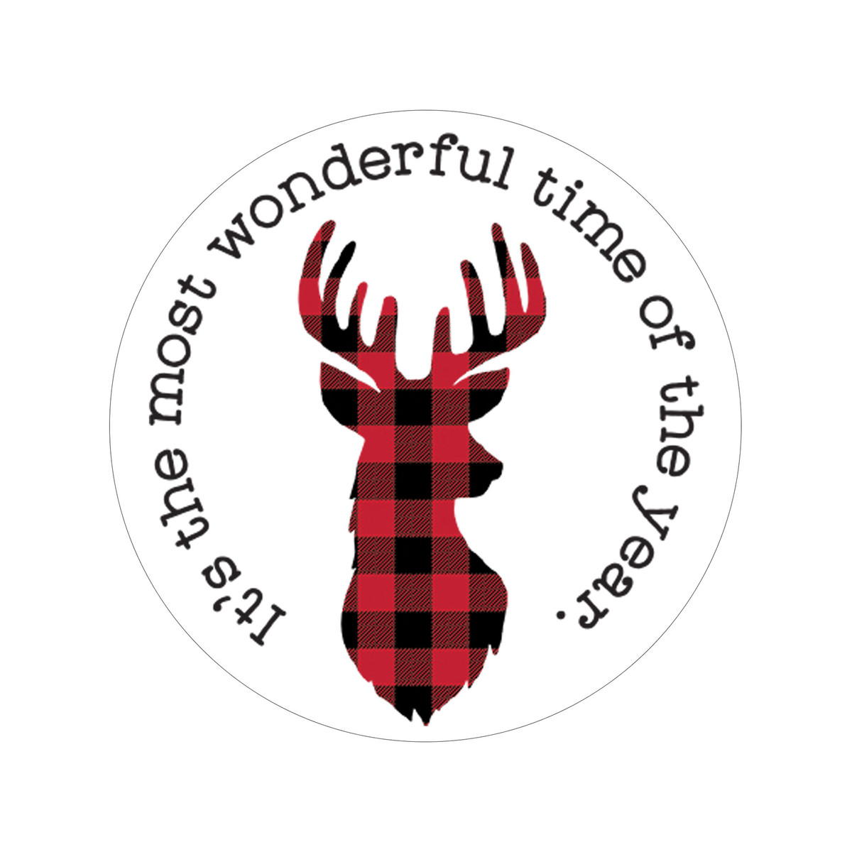 Plaid Deer Head - 1.5in.