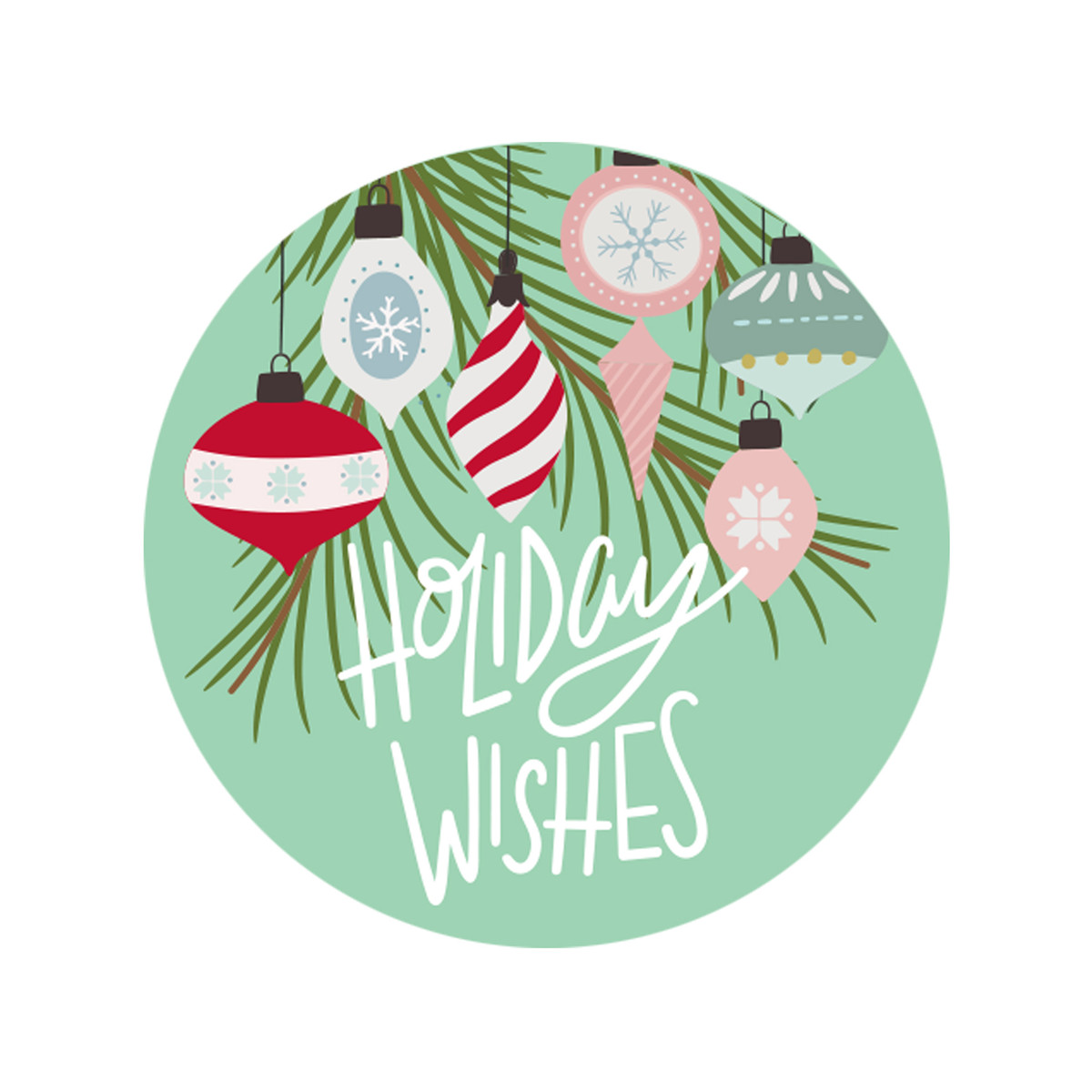 Ornament Holiday Wishes - 1.5in.