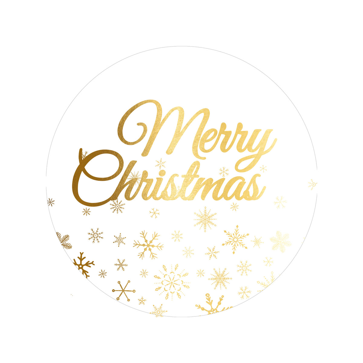Gold Foil Merry Christmas - 1.5in - 30pk