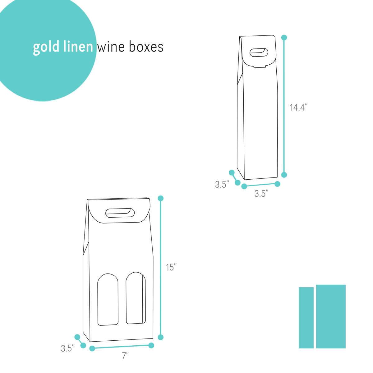 Image of Gold Linen Wine Boxes