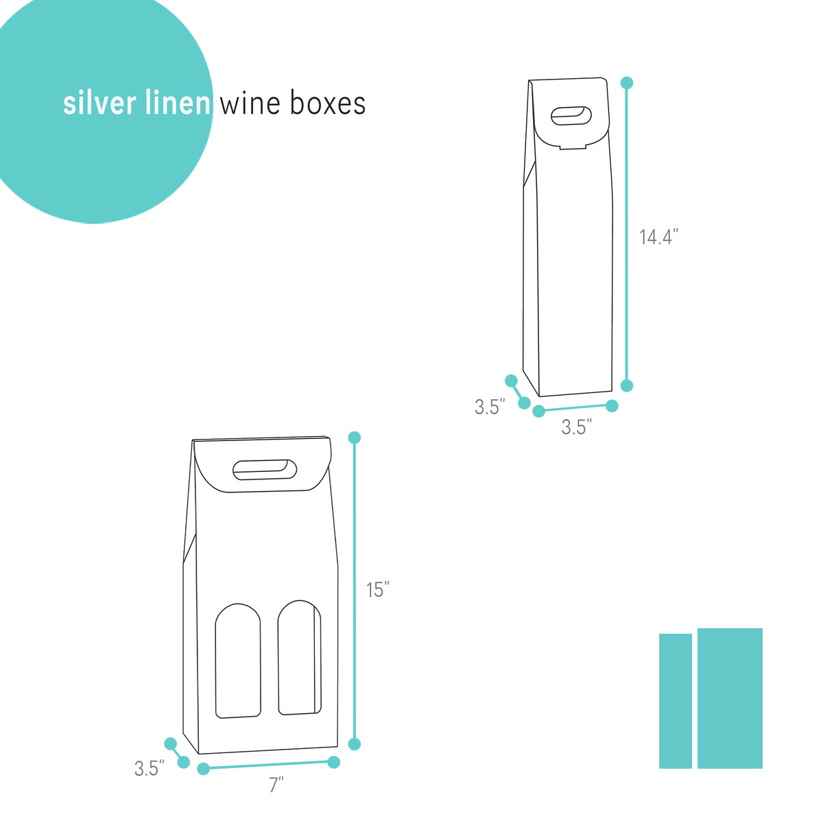 Image of Silver Linen Wine Boxes