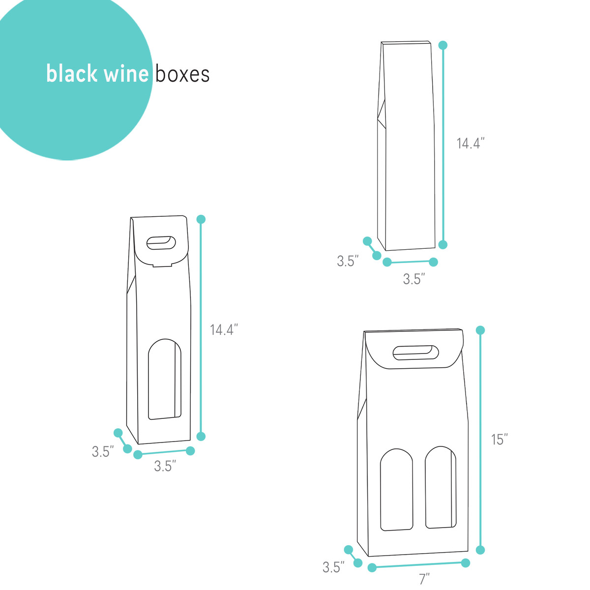 Image of Black Wine Bottle Boxes