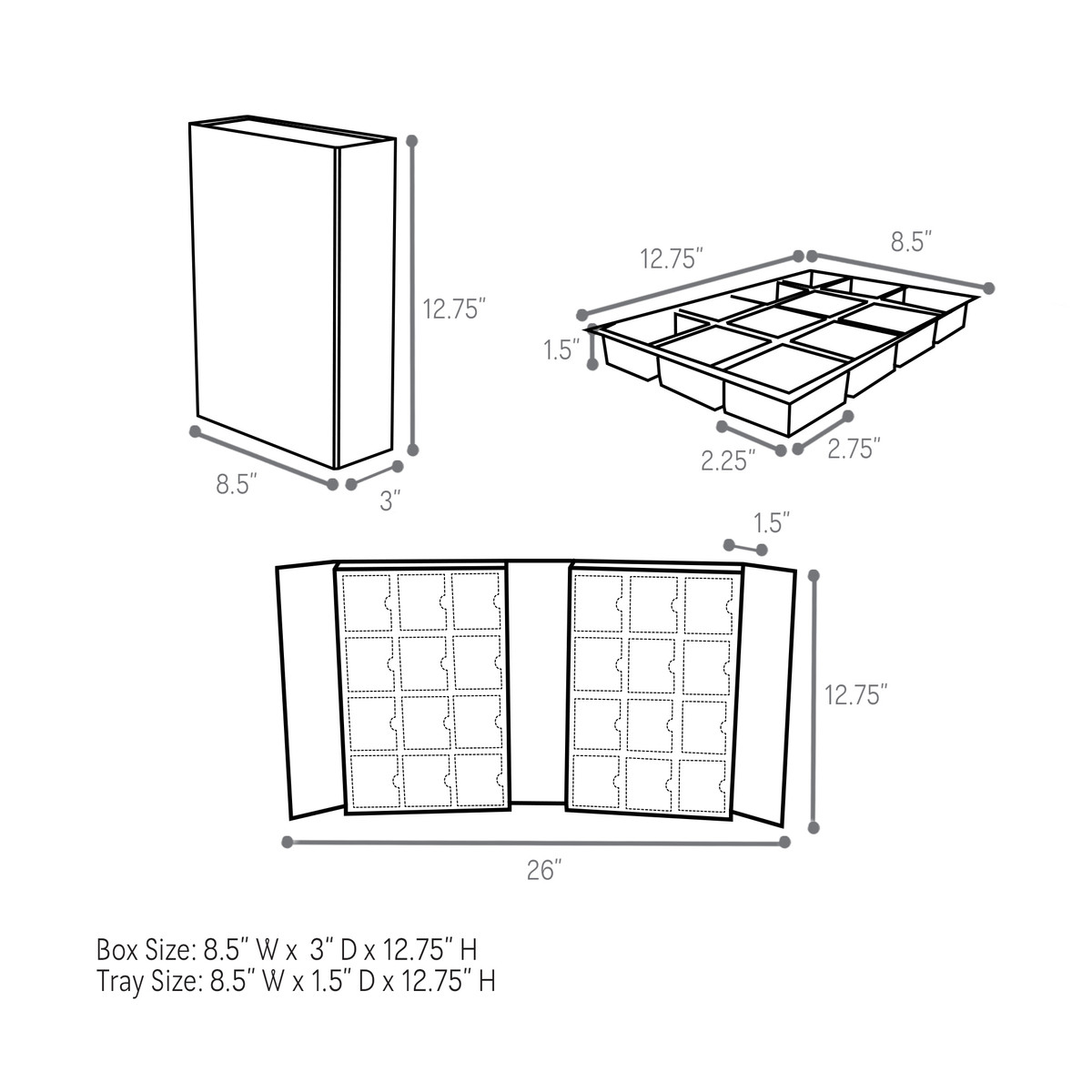 Metallic Gold - 8.5 x 3 x 12.75in.