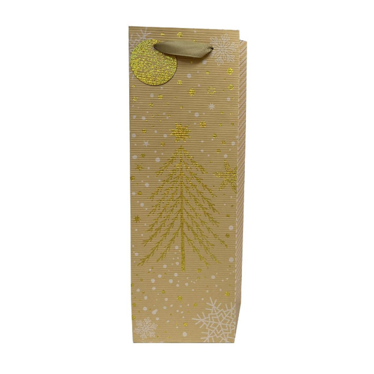 Kraft With Gold Tree - 4.7 x 3.3 x 14.5in.