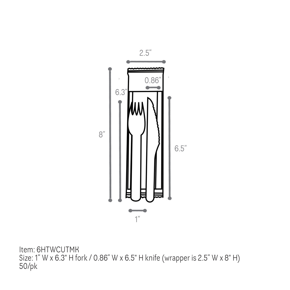 Fork, Knife, Napkin Set