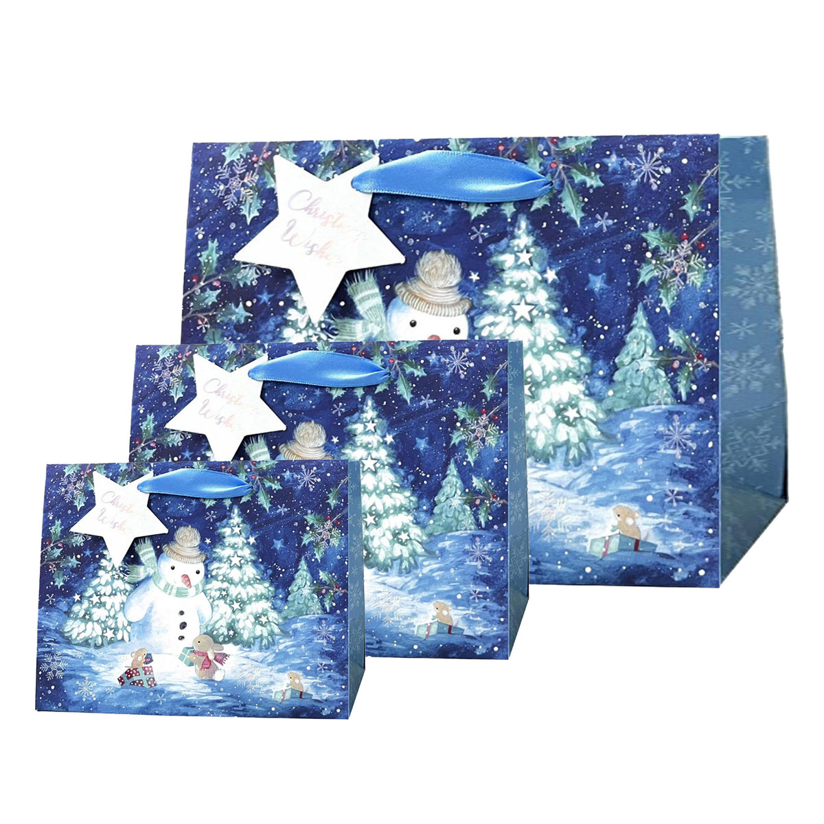 Image of Blue Snowman Gift Bags