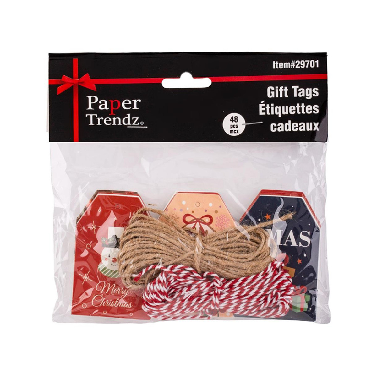 Christmas Luggage Tags w/Twine & Jute String