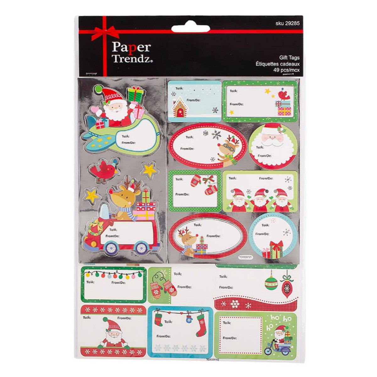 Santa & Deer Gift Tag Stickers