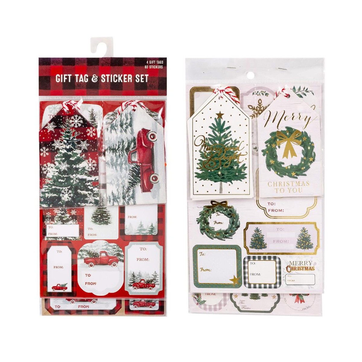 2.25x4in Christmas Gift Tags & Stickers - 2 Packs