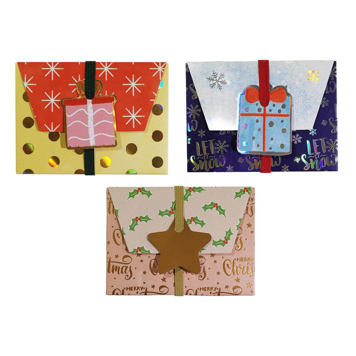 4.3x3in Foil Gift Card Boxes w/Gift Tags 4.3x3in Foil Gift Card Boxes w/Gift Tags