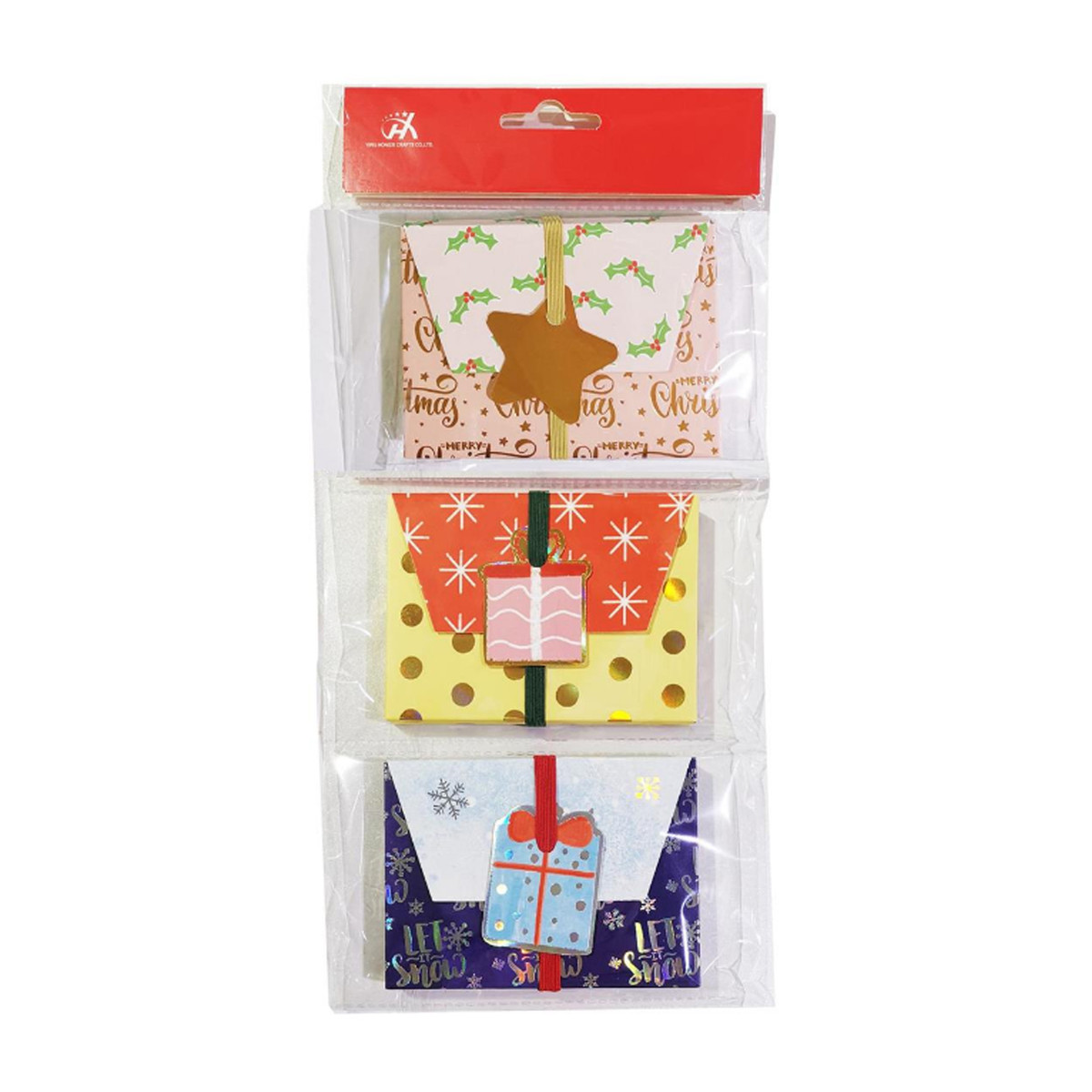 4.3x3in Foil Gift Card Boxes w/Gift Tags