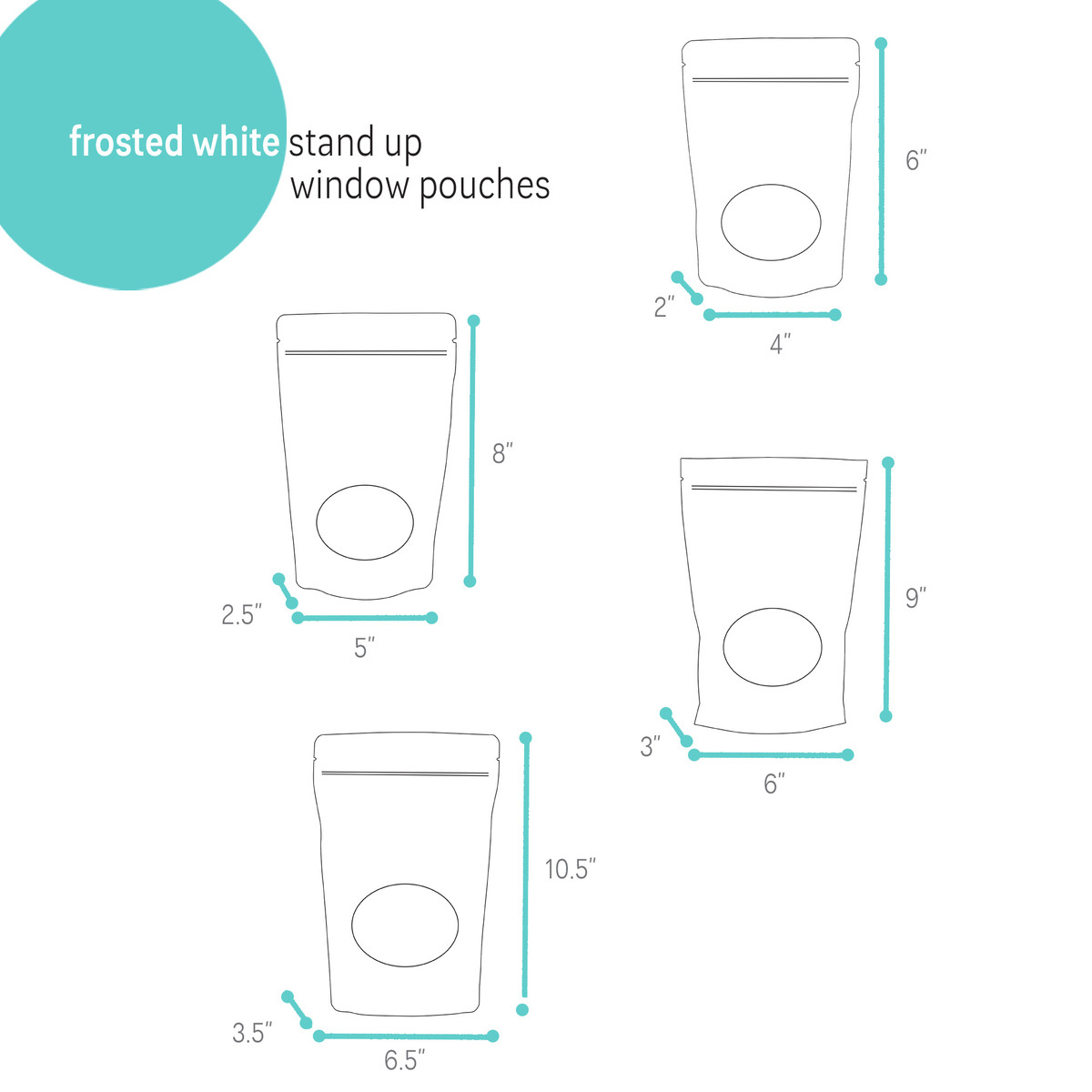 Image of Frosted White Stand Up Window Pouches