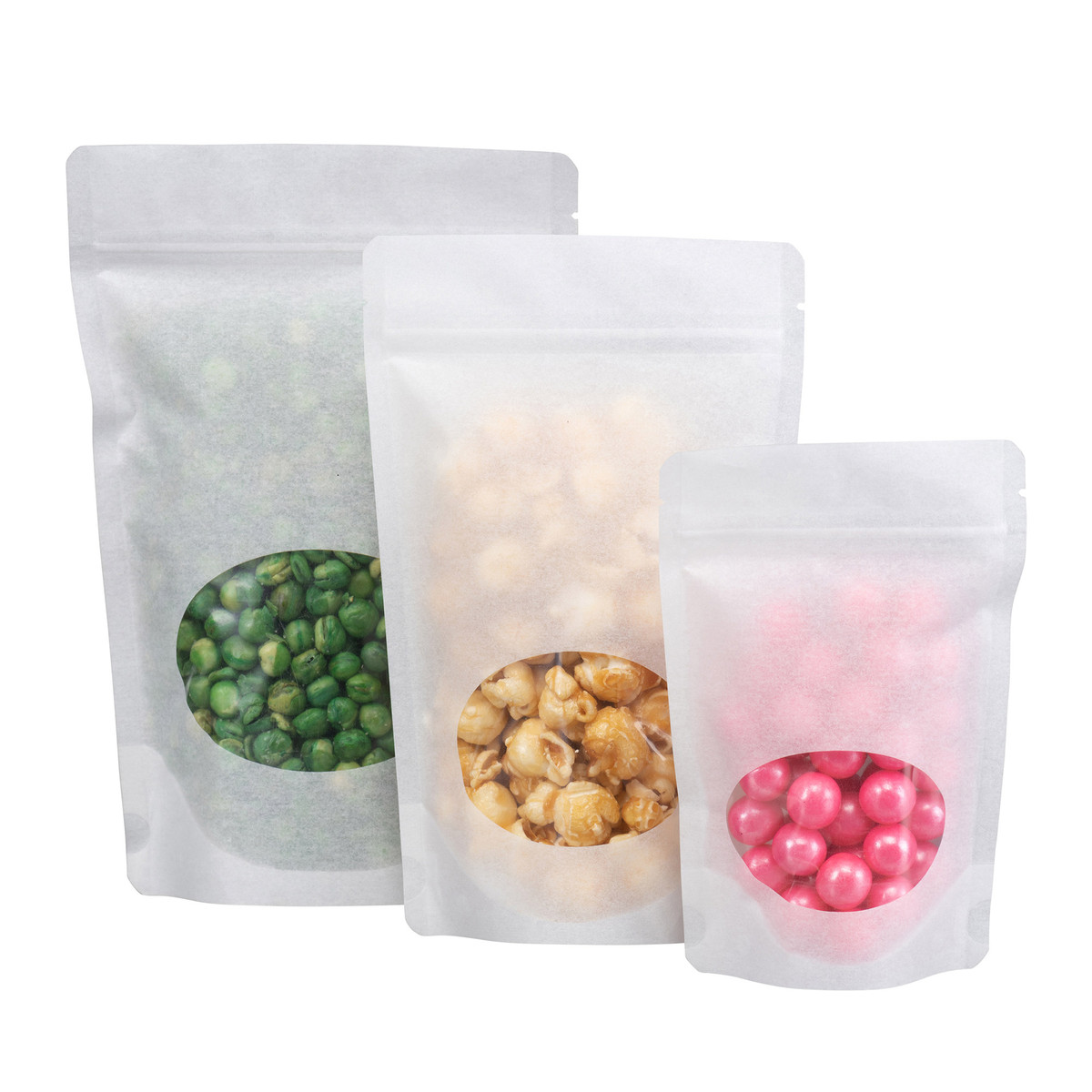 Image of Frosted White Stand Up Window Pouches