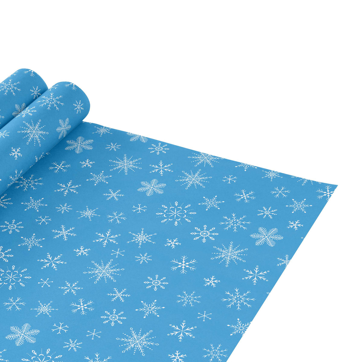 Blue with White Snowflakes