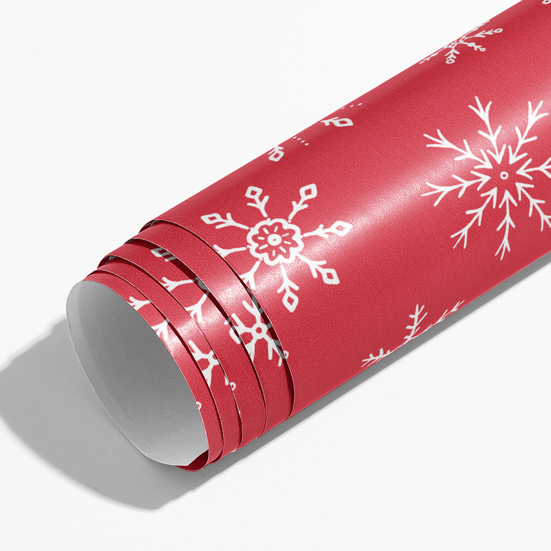 Red with White Snowflakes