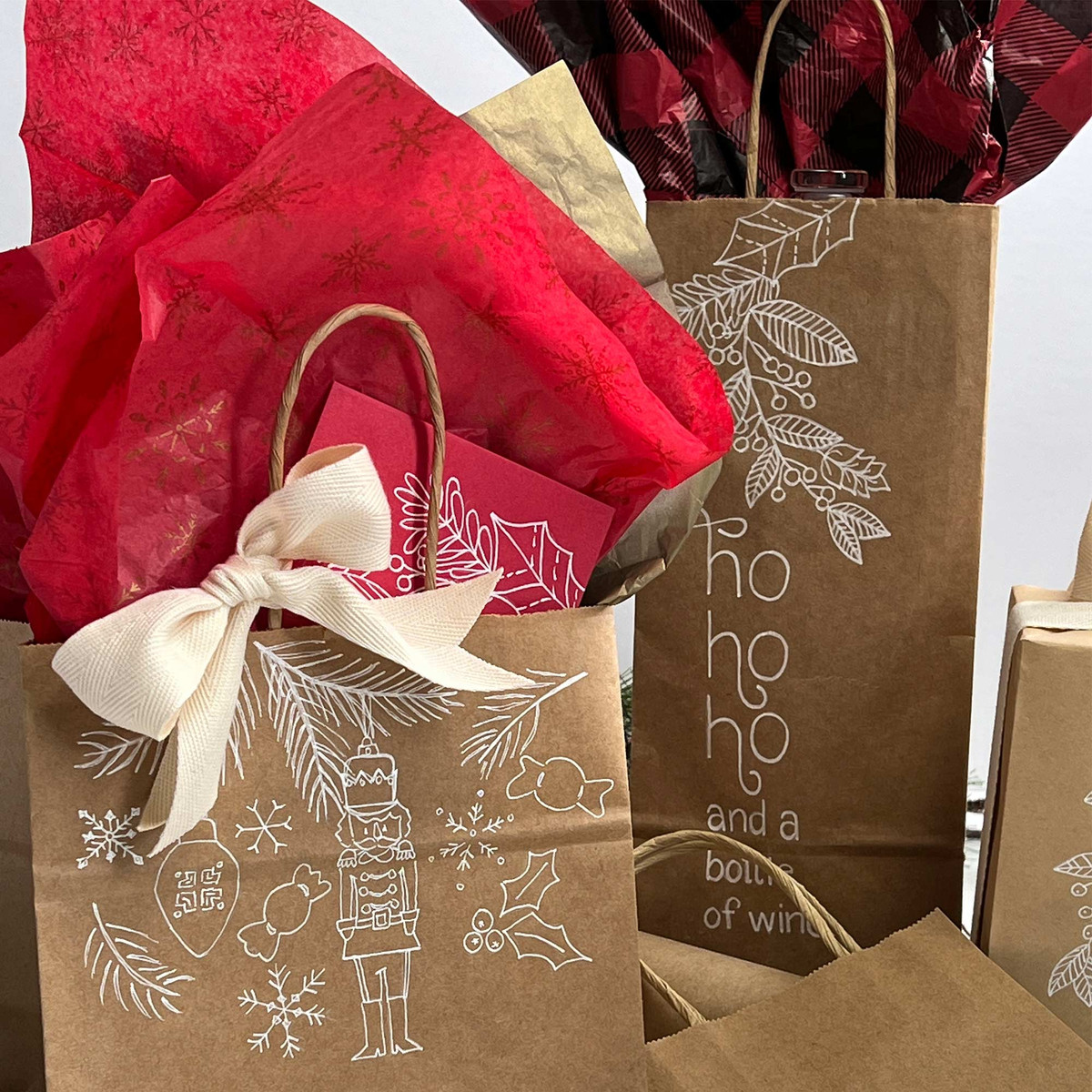 Red with Gold Snowflakes