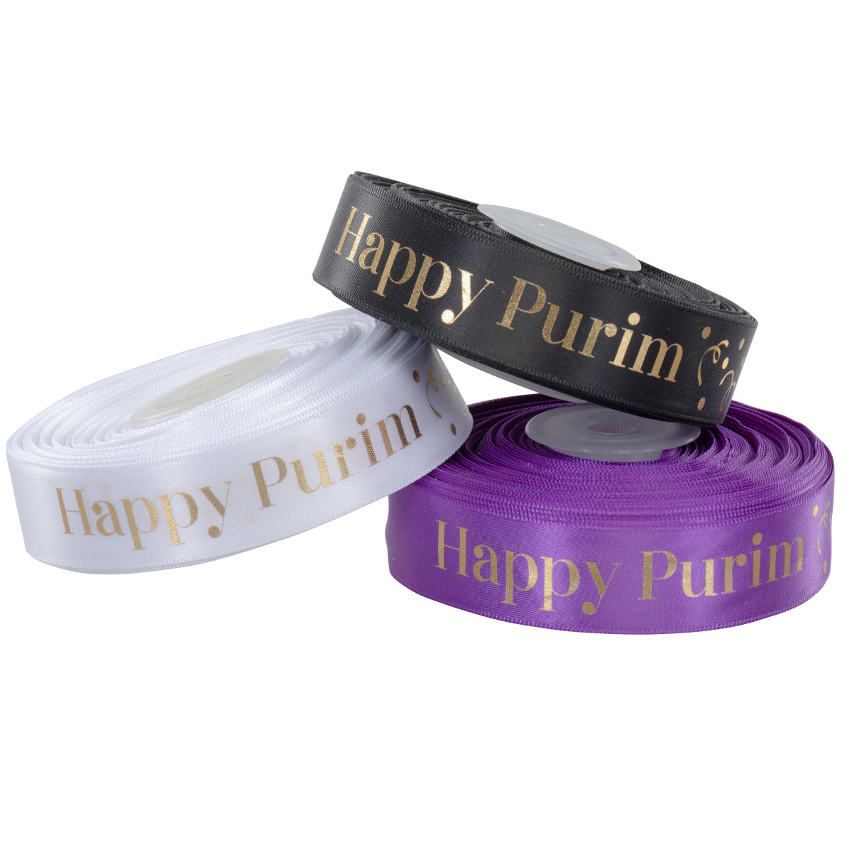Purim Satin Ribbon - 7/8 Inch x 25 Yard