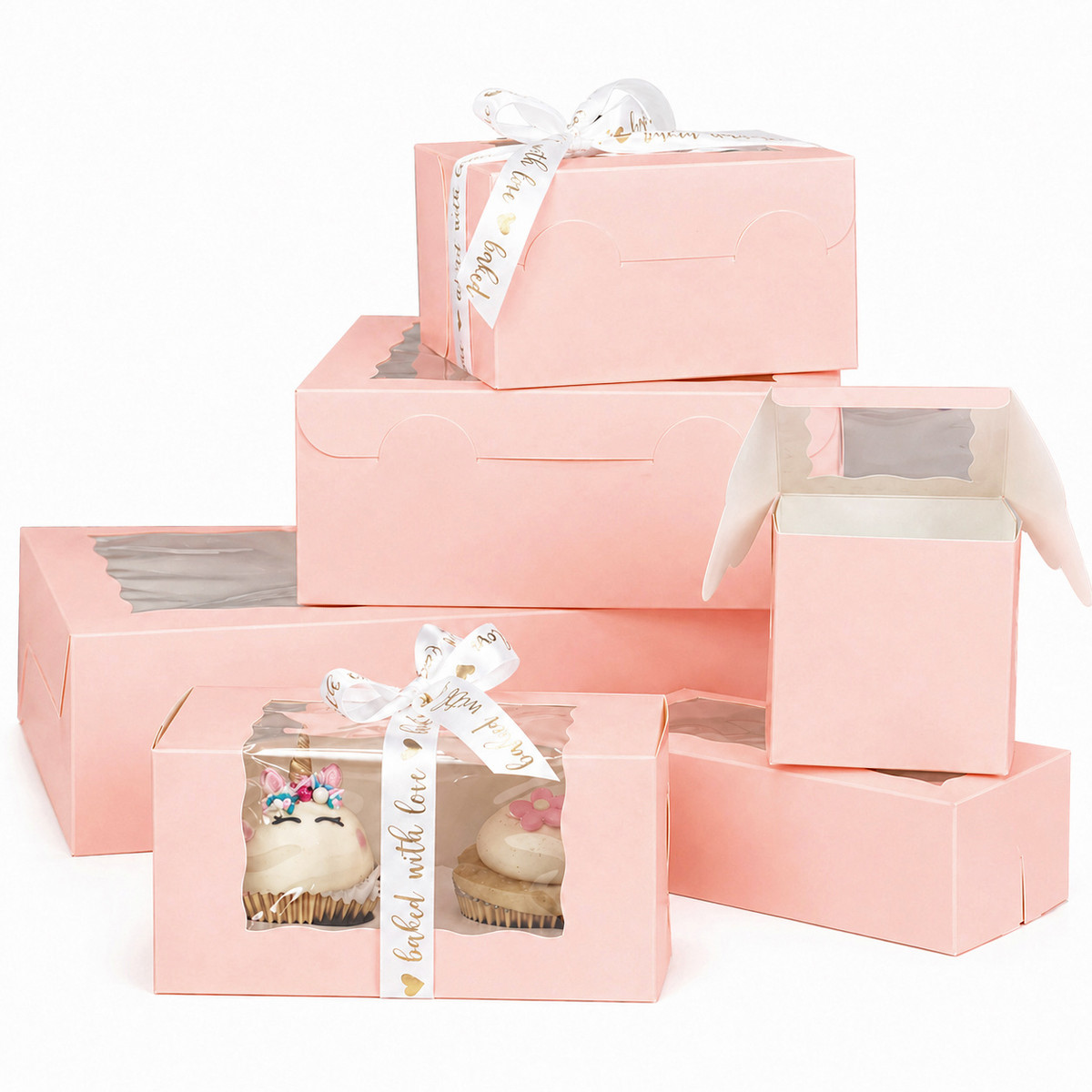 Image of Pink Window Bakery Boxes