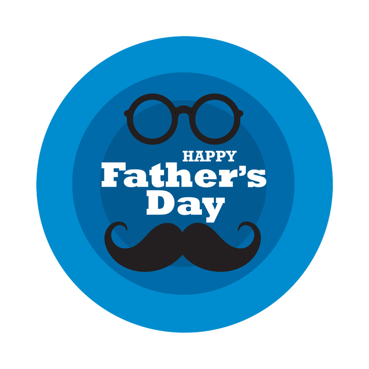 Blue Glasses & Mustache Father's Day