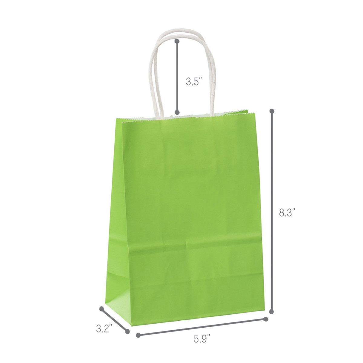 Green - 5.9 x 3.2 x 8.3in.