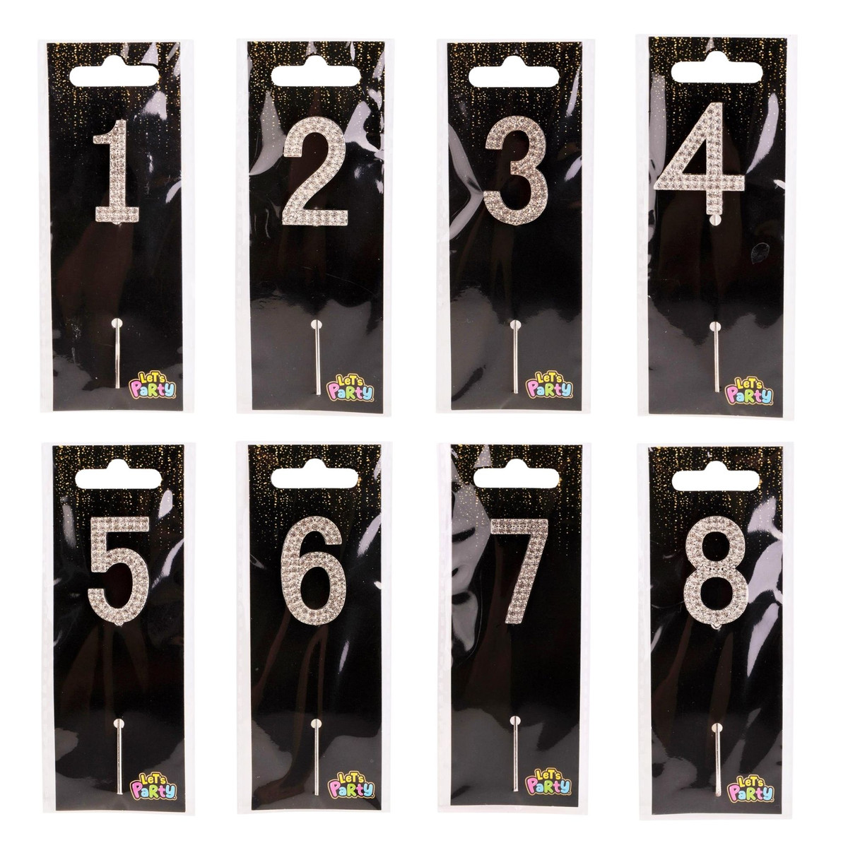 Image of Rhinestone Numeral Cake Toppers
