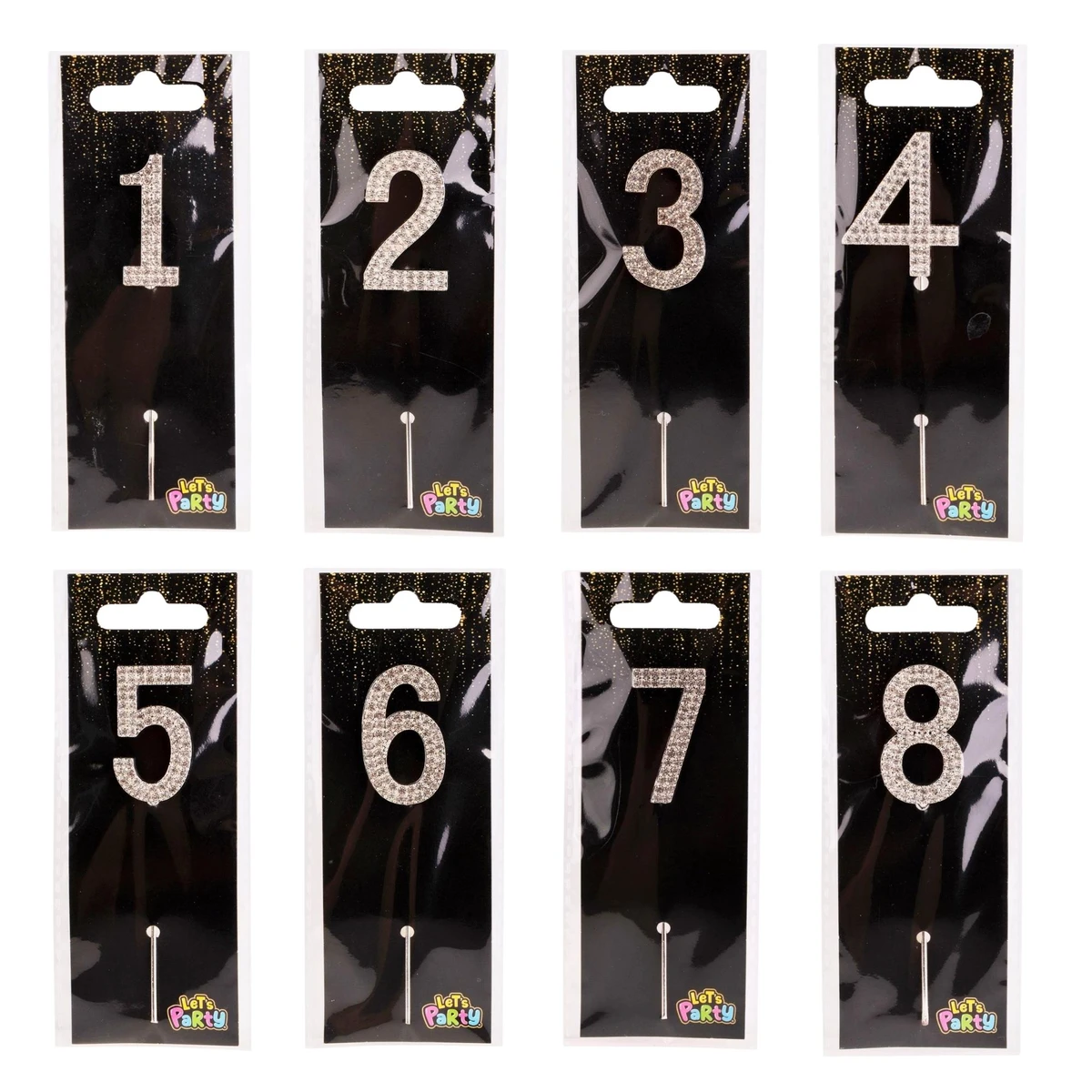 Image of Rhinestone Numeral Cake Toppers