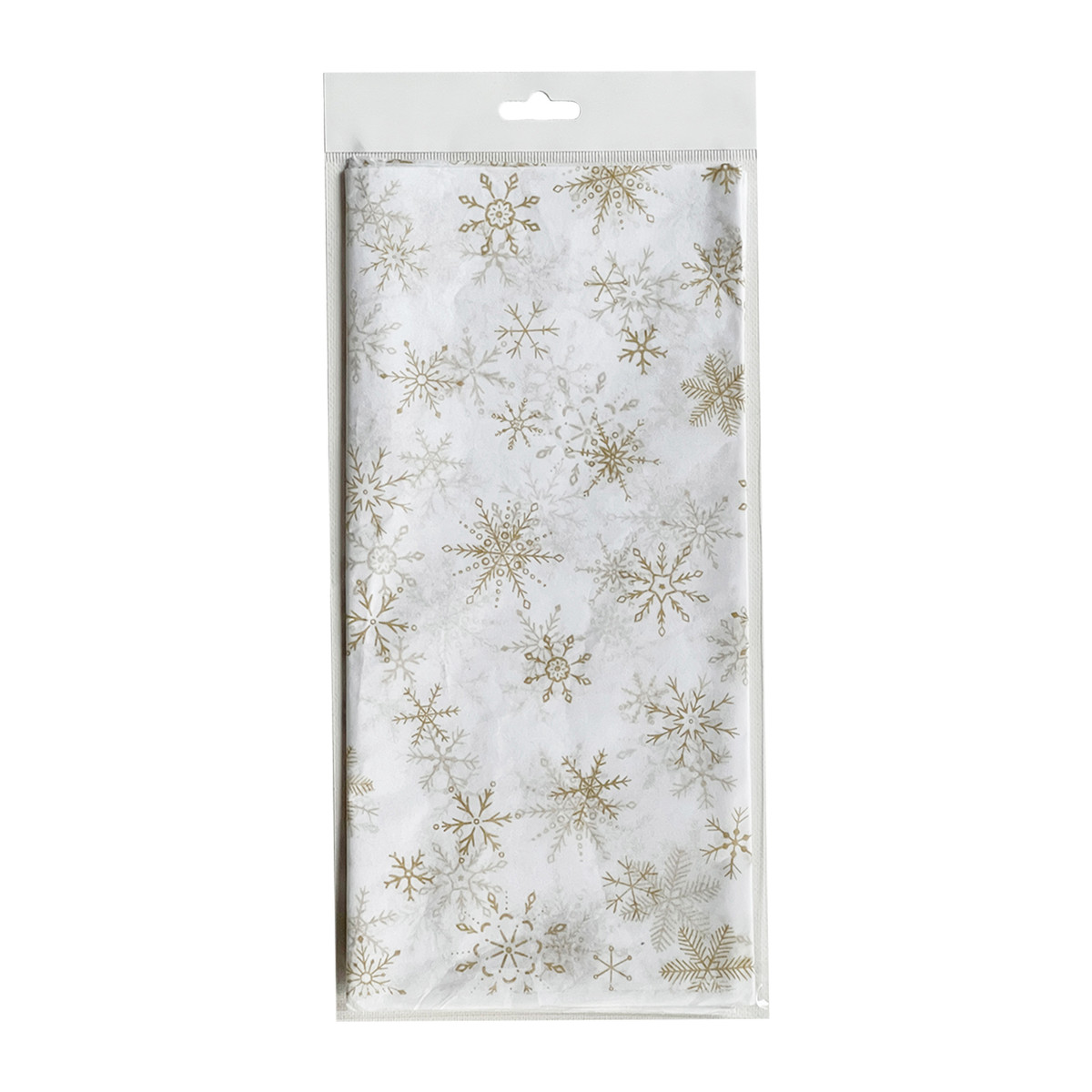 White with Gold Snowflakes