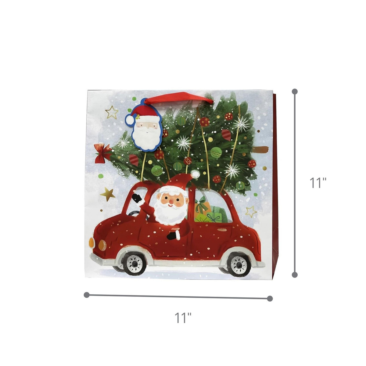 Santa Car Square - 11 x 11 x 4in.