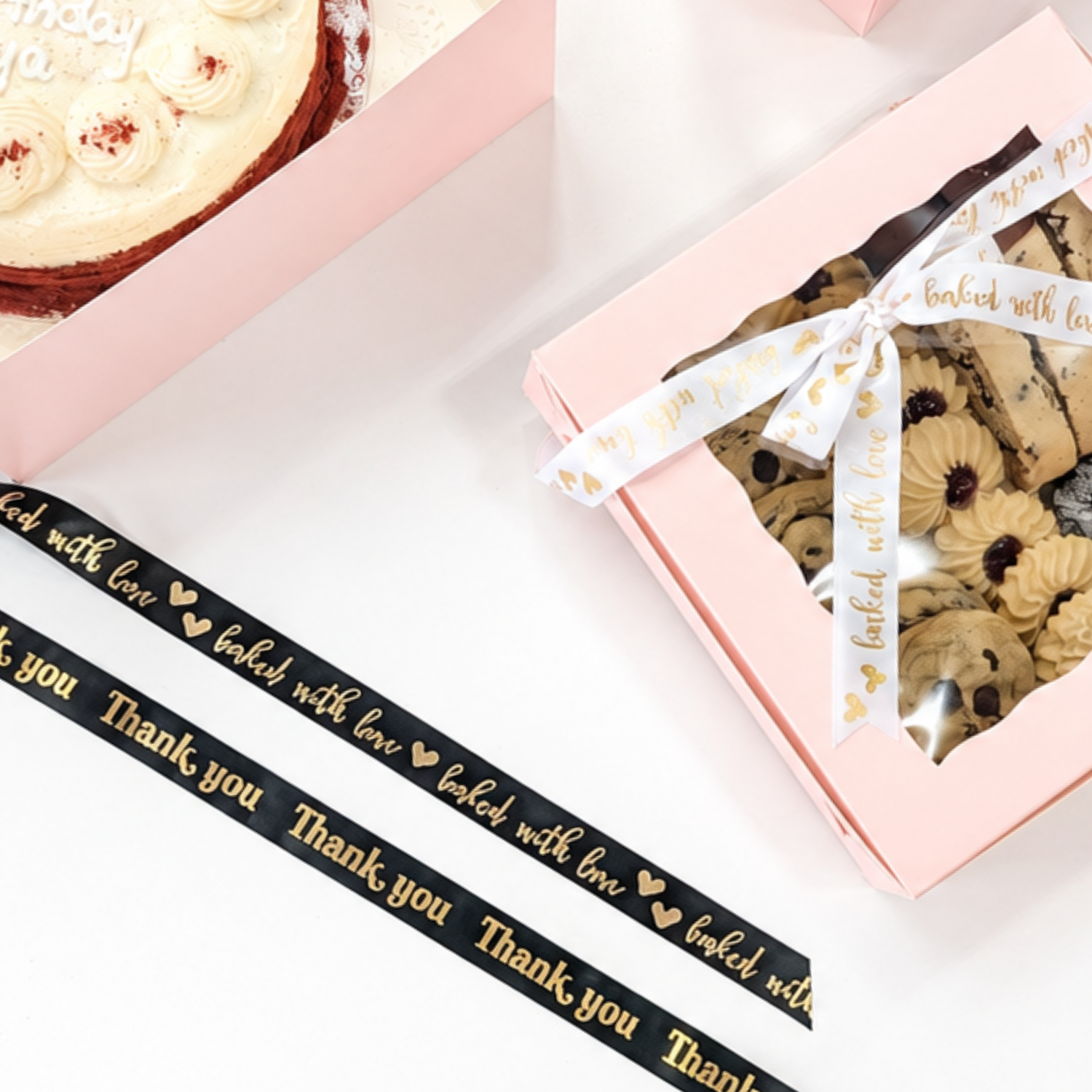 Black Baked With Love Satin Ribbon
