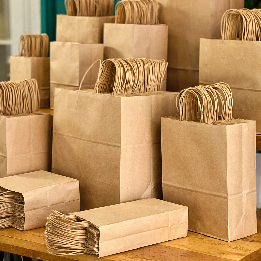 Kraft wholesale packaging supplies including paper bags