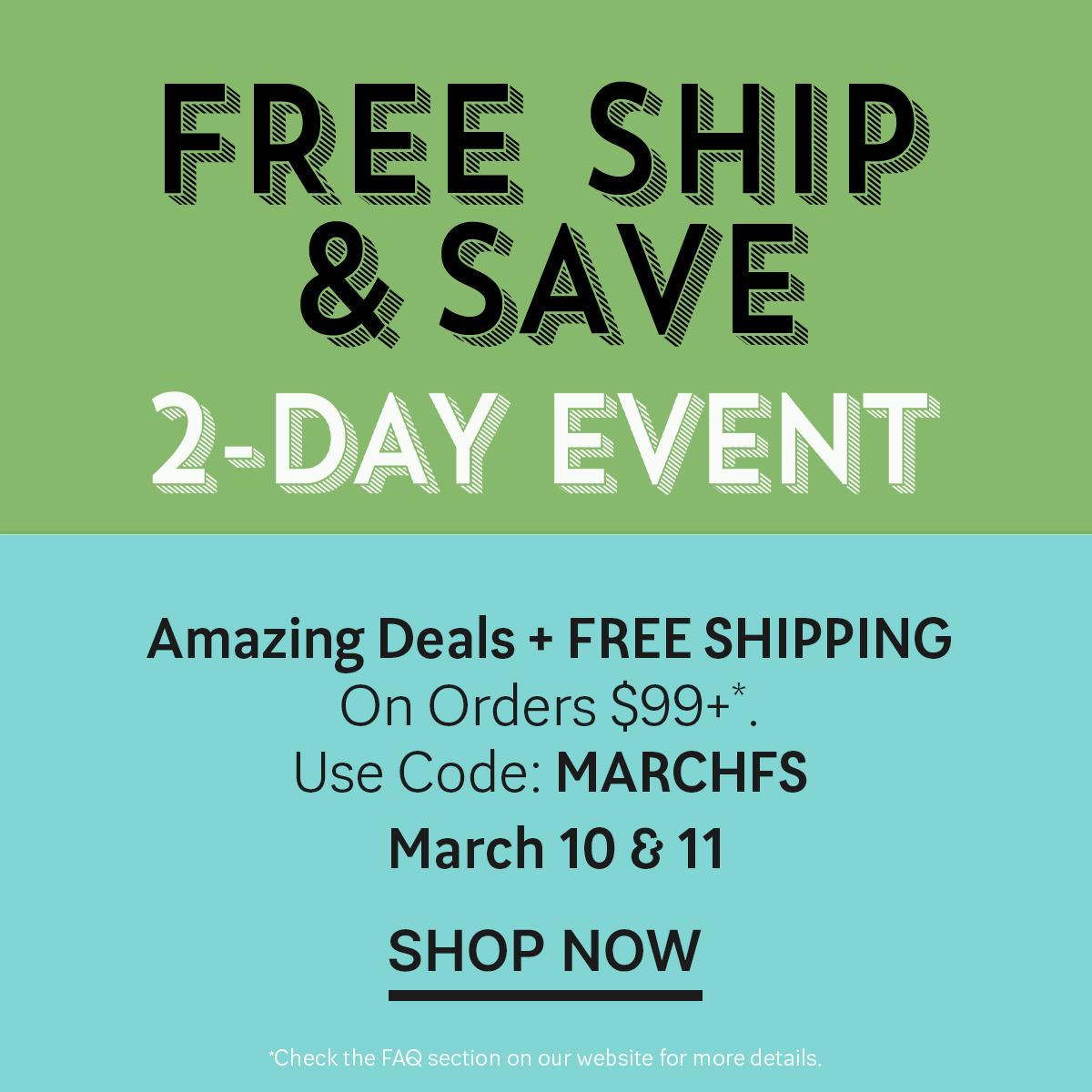 Free Ship & Save Event 