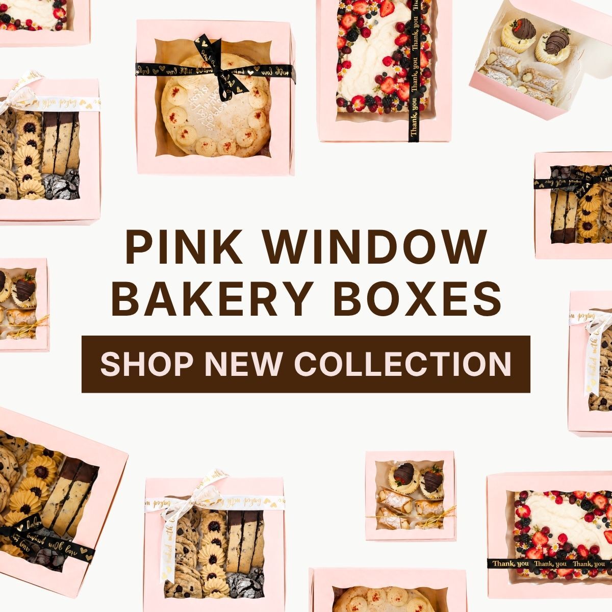 Pink Window Bakery Boxes
