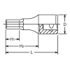Koken 4012A.60-1/4, 1/2 Sq. Dr. Bit Socket  1/4 Hex Length 60mm