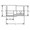 Koken 8400A-1.3/8, 1 Sq. Dr. Socket  1.3/8 6 point Length 65mm