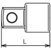 Koken 4466A, 1/2 Sq. Dr. Adaptor  3/4 Square Length 42mm