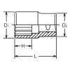 Koken 8405A-1.1/4, 1 Sq. Dr. Socket  1.1/4 12 point Length 65mm