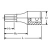 Koken 4012M.43-10, 1/2 Sq. Dr. Bit Socket  10mm Hex Length 43mm