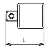 Koken 4433A-600, 1/2 Sq. Dr. Adaptor  3/8 Square Length 600mm