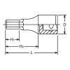Koken 4012A.43-3/8, 1/2 Sq. Dr. Bit Socket  3/8 Hex Length 43mm