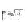 Koken 4027.100-M8, 1/2 Sq. Dr. Bit Socket Ribe-CV M8  Length 100mm