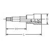 Koken 4010M.100-4, 1/2 Sq. Dr. Bit Socket  4mm Hex Length 100mm